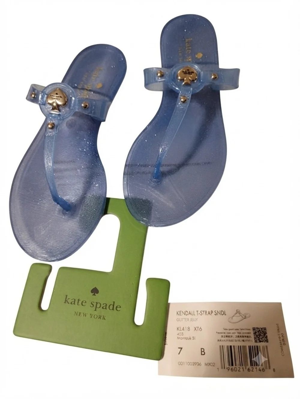 kate spade glitter jelly Kendall T-Strap Sandals - Light Blue